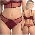 Majtki Samanta Melania C300 stringi bordo w serca