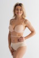 Biustonosz Lemax Leila Push-up Multiway do odkrytych pleców wielofunkcyjny stanik beżowy