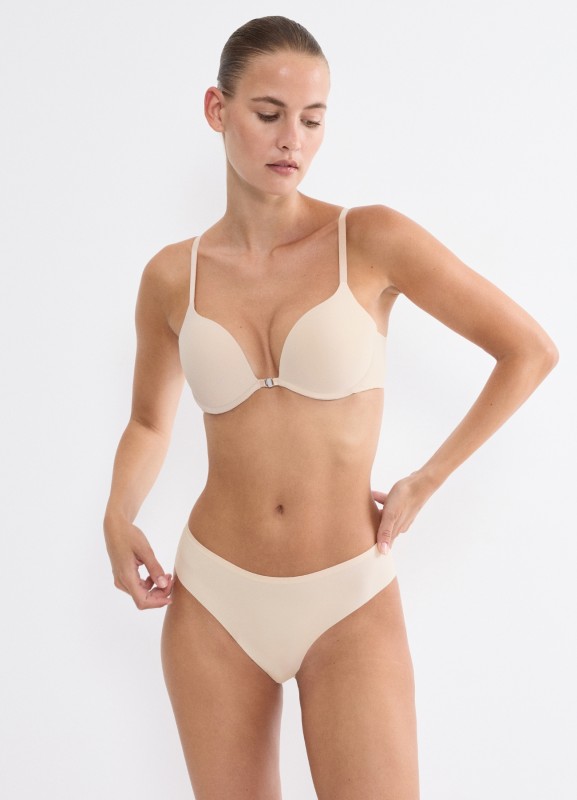 Biustonosz TRIUMPH Pure Micro WHUF cielisty zapinany z przodu