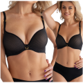 Biustonosz LEMAX Vanessa Oil Push Up czarny/beż 2352-04/57