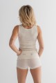 Top NVC Wool Silk koszulka wełna merino / jedwab ecru