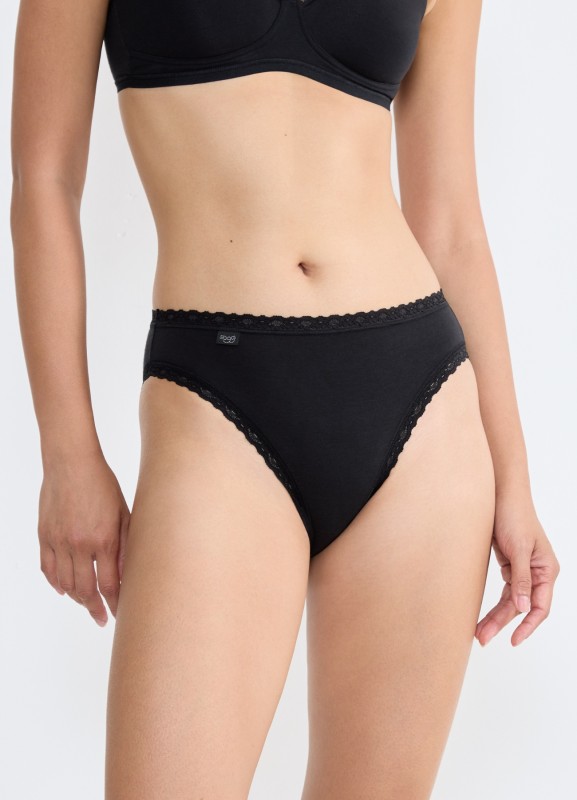 Majtki Sloggi 24/7 Lace Cotton Tai x3 czarne