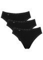 Majtki Sloggi 24/7 Lace Cotton Tai x3 czarne