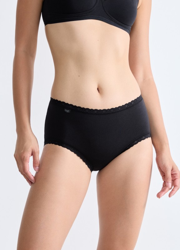 Majtki Sloggi 24/7 Lace Cotton Midi x3 czarne