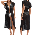 Kimono Triumph Beach MyWear Crochet czarne