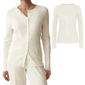 Koszulka TRIUMPH VERSATILE RIB Cardigan LSL biała